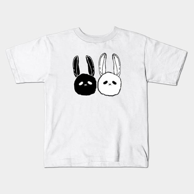 B&W Twin Buns Kids T-Shirt by kukupi